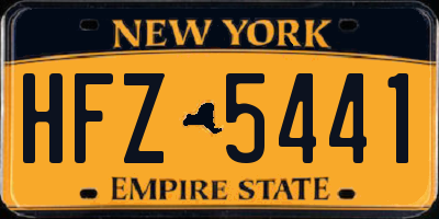 NY license plate HFZ5441