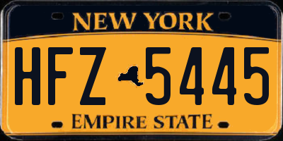 NY license plate HFZ5445