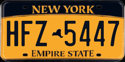 NY license plate HFZ5447
