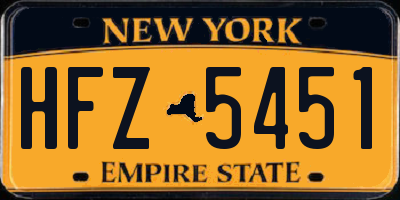 NY license plate HFZ5451