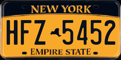 NY license plate HFZ5452