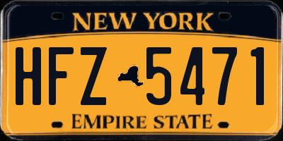 NY license plate HFZ5471