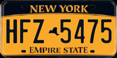 NY license plate HFZ5475