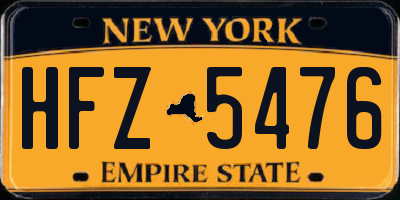 NY license plate HFZ5476