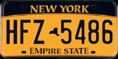 NY license plate HFZ5486