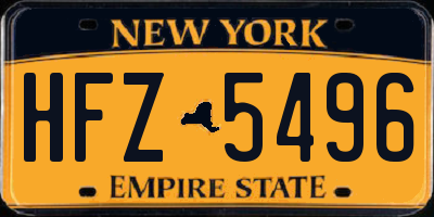 NY license plate HFZ5496