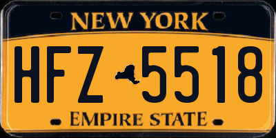 NY license plate HFZ5518