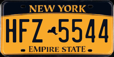 NY license plate HFZ5544