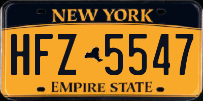 NY license plate HFZ5547