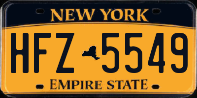 NY license plate HFZ5549