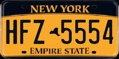 NY license plate HFZ5554