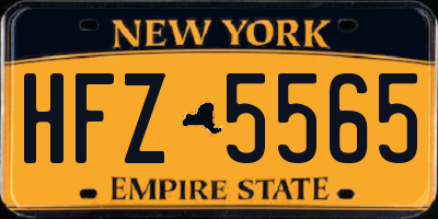 NY license plate HFZ5565