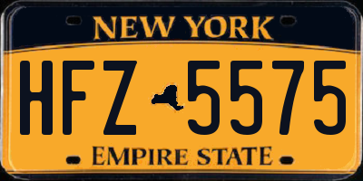 NY license plate HFZ5575