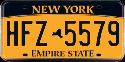 NY license plate HFZ5579