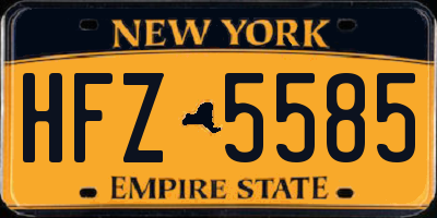 NY license plate HFZ5585
