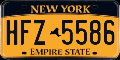 NY license plate HFZ5586