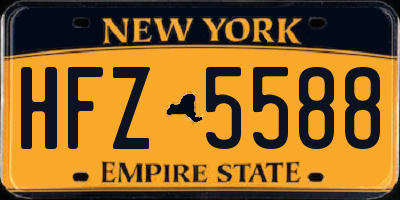 NY license plate HFZ5588