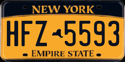 NY license plate HFZ5593