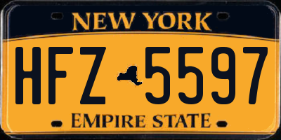 NY license plate HFZ5597