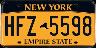 NY license plate HFZ5598