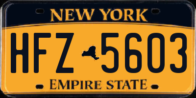 NY license plate HFZ5603