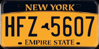 NY license plate HFZ5607