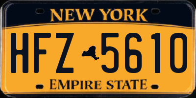 NY license plate HFZ5610