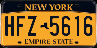 NY license plate HFZ5616
