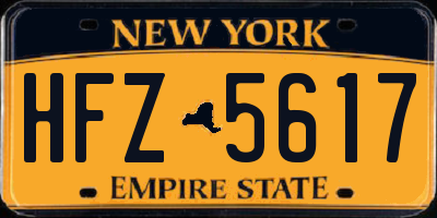 NY license plate HFZ5617