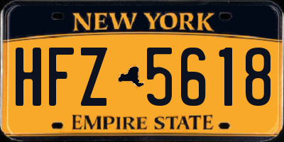 NY license plate HFZ5618
