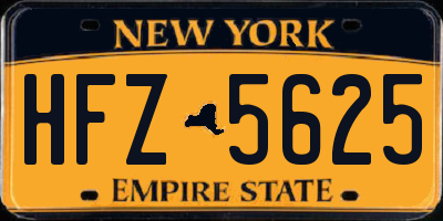 NY license plate HFZ5625