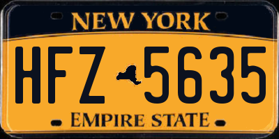 NY license plate HFZ5635