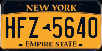 NY license plate HFZ5640