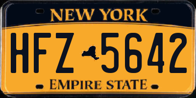 NY license plate HFZ5642