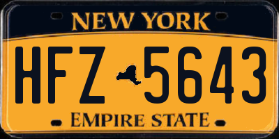 NY license plate HFZ5643