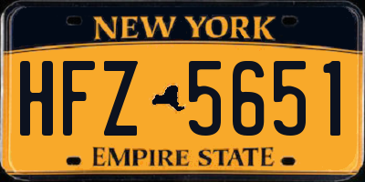 NY license plate HFZ5651