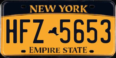NY license plate HFZ5653