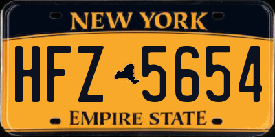 NY license plate HFZ5654