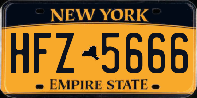 NY license plate HFZ5666