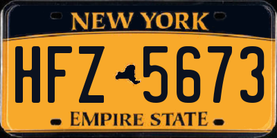 NY license plate HFZ5673