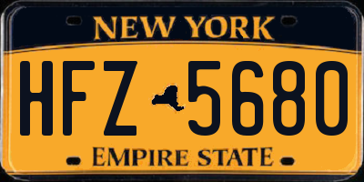 NY license plate HFZ5680
