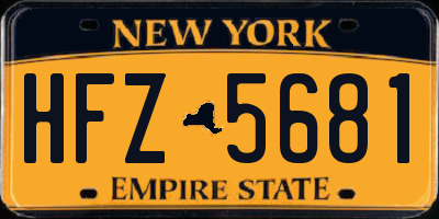 NY license plate HFZ5681