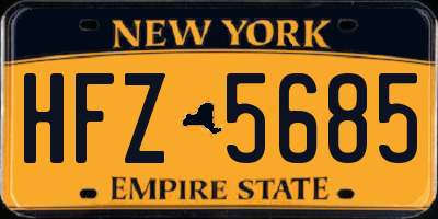 NY license plate HFZ5685