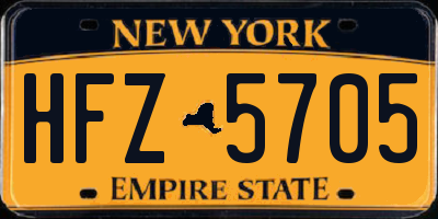 NY license plate HFZ5705