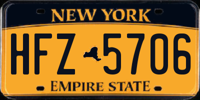 NY license plate HFZ5706