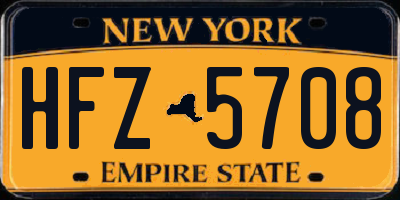 NY license plate HFZ5708
