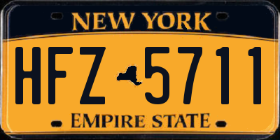 NY license plate HFZ5711