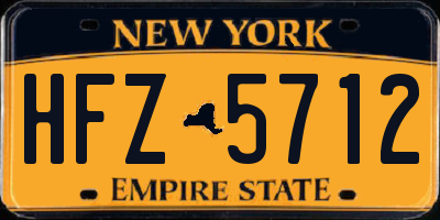 NY license plate HFZ5712