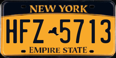 NY license plate HFZ5713