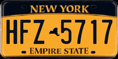 NY license plate HFZ5717
